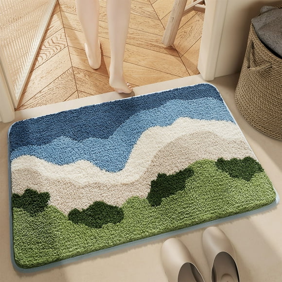 Dvkptbk Bathroom Rug Blanket Bathroom Rug Mat, Extra Soft and Absorbent Microfiber Bath Rugs, Non-Slip Bath Carpet, Machine Wash Dry, Bath Mats for Bathroom Floor,Tub ,Wash Floor Cleaning Supplies