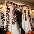 thumbnail image 4 of Ailezt Halloween Decor Halloween With White Ornament | Shiny Metallic Black Orange Indoor Outdoor Halloween Decorations For Home Mantle Party, 4 of 5
