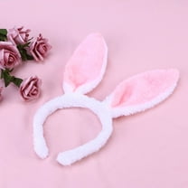 KALLORY 1Pack Plush Bunny Ears Headband Fleece Mellow Radiant Bunny Ear Hair Band for Easter Holiday Parties