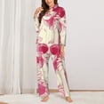 thumbnail image 2 of Rateoe Ace Of Diamonds Lady Pattern Womens Pajamas Set Long Sleeve Sleepwear Button Down Nightwear Soft Cotton Pj Lounge Sets-Medium, 2 of 7