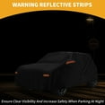 thumbnail image 3 of Funda para automóvil impermeable para todo clima, protección exterior completa contra el sol y la lluvia, con tiras reflectantes, negra para Mini Cooper 4DR, 3 of 7