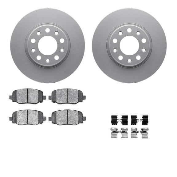 Dynamic Friction Company Rear Geospec Brake Rotors with 5000 Advanced Brake Pads includes Hardware 4512-42061