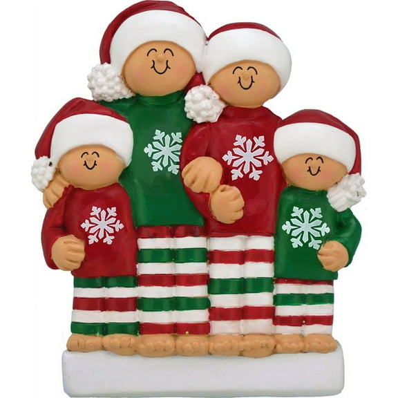 Pajamas 4 People Personalized Christmas Ornament DO-IT-YOURSELF