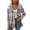 Gray, variant on DeHolifer Women Shirt Flannel Hooded Shacket Plaid Jacket Button Oversized Casual Jacket Black L