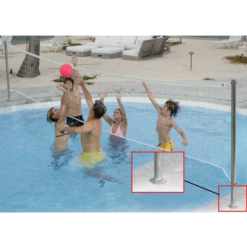 Dunn-Rite Stainless DeckVolly Pool Volleyball Set
