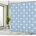 thumbnail image 5 of Ambesonne Cartoon Shower Curtain, Little Fish Aquatic Life, 69"Wx84"L, White Blue, 5 of 5