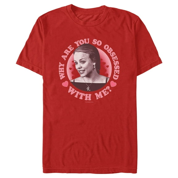 Men's Mean Girls Valentine's Day Regina George Why are You so Obsessed With Me Graphic Tee Red Medium