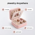 thumbnail image 5 of HeartGoods Jewelry Box, Jewelry Organizers and Storage, Compact, Exquisite, Mini Earrings, Rings Box - Travel Accessory Storage Box with Mirror, Pink, 5 of 6