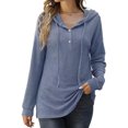 thumbnail image 2 of Sudaderas con capucha para mujer, sudaderas con capucha para mujer, sudaderas con capucha con botones de color puro, sudaderas con capucha para mujer, compactas y ligeras, 2 of 6