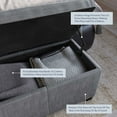 thumbnail image 2 of BELLEZE Storage Ottoman Bench Footstool - Amherst (Gray), 2 of 7