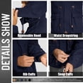 thumbnail image 6 of TACVASEN Men's Winter Coat Military Jacket Fleece Lined Parka Cotton Cargo Outerwear Navy L, 6 of 7