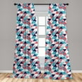thumbnail image 5 of Ambesonne Flamingo Curtains, Triangles Beach Mosaic, Pair of 28"x84", Multicolor, 5 of 5