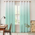 thumbnail image 4 of Ombre Green White Kitchen Curtains 84 Inch Length, Modern Painting Grommet Top Bedroom Living Room Curtains, Light Filtering Cafe Curtain Drapes 2 Panels Set 84''x84'', 4 of 9