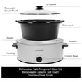 thumbnail image 5 of Magnifique 6 Quart Slow Cooker Oval Manual Pot Food Warmer with 3 Cooking Settings, White Stainless Steel, 5 of 7