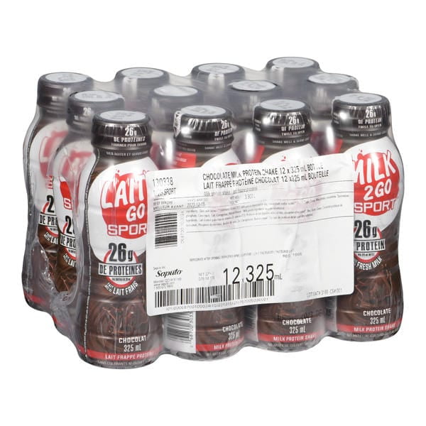 Lait's Go Boisson Protéinée au Lait Chocolaté Sport 325 Ml/11 oz Bouteilles (12/caisse) Boisson de Récupération Post-Entraînement