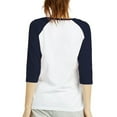 thumbnail image 3 of Sofra/Cottonbell Women Jersey Raglan 3/4 Sleeve Baseball Tee Shirts Top, 3 of 3