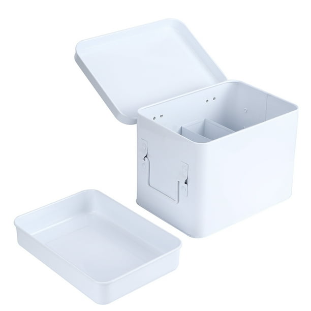 Organizador de Caja de Medicina Mental Portátil, Caja de Almacenamiento de Medicamentos, 2 Capas de Ahorro de Espacio para Farmacia de Salida Familiar