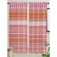 thumbnail image 5 of Pink Orange Boho Living Room Curtains 2 Panel, Vintage Ethnic Tribe Abstract Art Cafe Window Treatment, Extra Long Farmhouse Bedroom Bathroom Kitchen Curtains Drapes 104"x72", 5 of 6