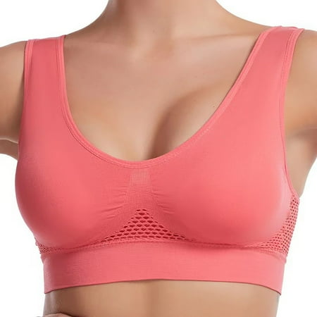 

xixistaryy Women s Solid Color Hollow Out Breathing Holes Plus Size Bra Yoga Sports Underwear