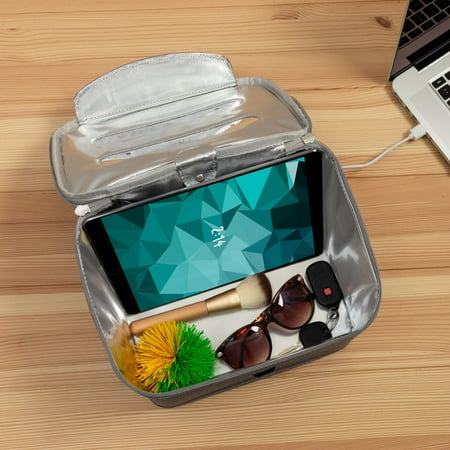Honey-Can-Do UV Sanitizing Case for Personal Accessories, Gray