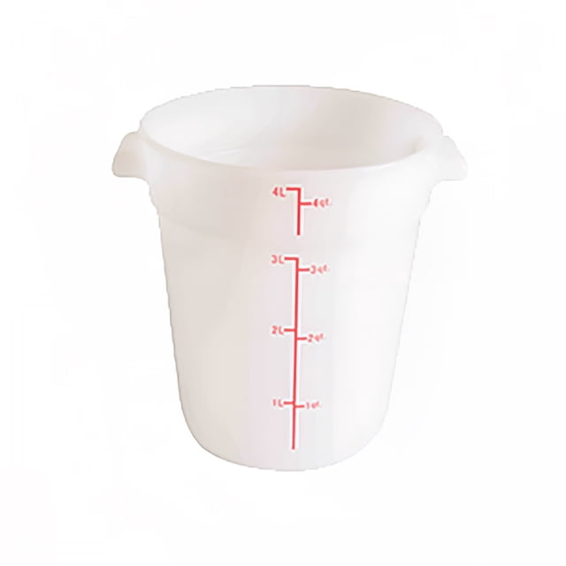 Thunder Group PLRFT304PP Conteneur de Stockage Alimentaire Rond 4 qt - Polypropylène, Blanc