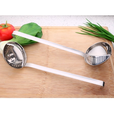 HAMPPLIES Plated Silver Stainless Steel Kitchen Utensil Soup Ladle with Resting Handle