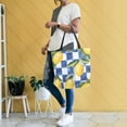 thumbnail image 4 of FORMRS Womens Canvas Tote Bag with Zipper Inner Pocket Shoulder Handbag, Lemon Checkered, 4 of 7