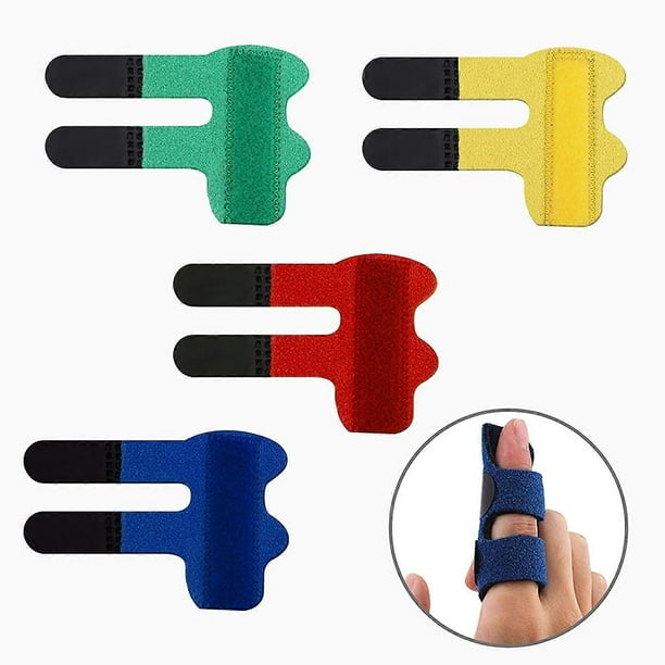 4 Pack Finger Splint Finger Straightener Brackets for Fractures, Strains, Sprains, Swollen Fingers, Arthritis or Tendonitis