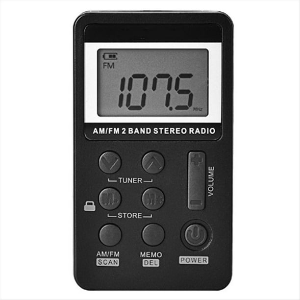 Radio FM Portátil con Batería Recargable. Disfrute de la Escucha en Cualquier Lugar con Auriculares y Pantalla Digital.