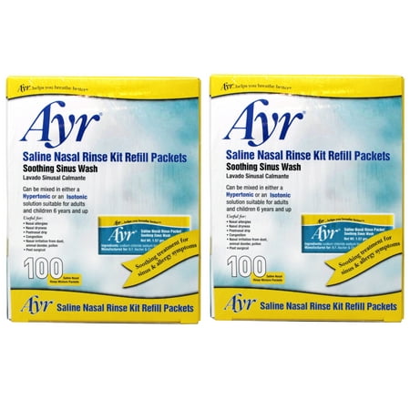 Ayr Sinus Rinse Kit Refill Packets - 100 Packs, 2 Pack
