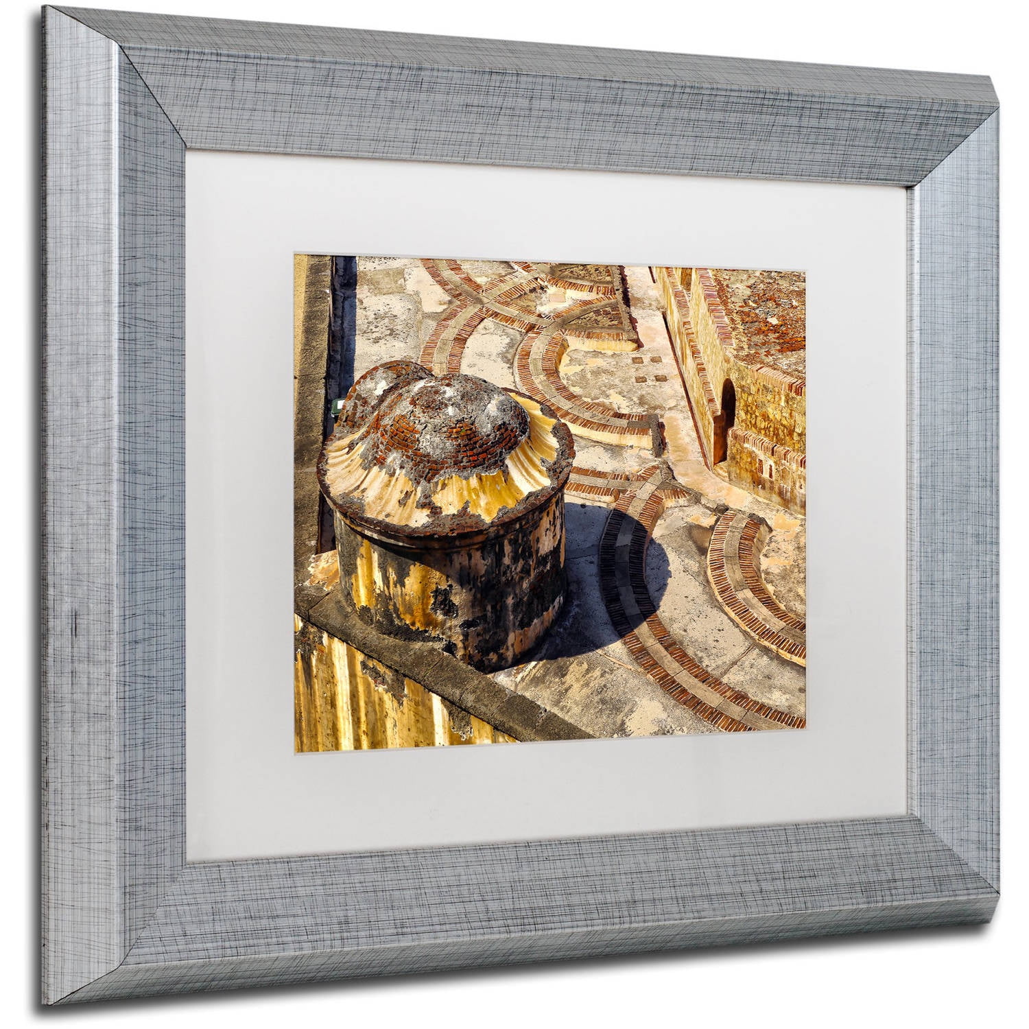 Trademark Fine Art "Castillo de San Felipe del Morro 18" Canvas Art by CATeyes, White Matte, Silver Frame