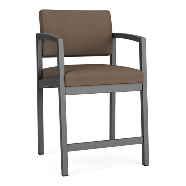 Lenox Fauteuil de Hanche en Acier pour Réception Salle d'Attente Soins de Santé / Acier Charbon / Brun