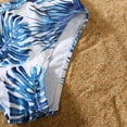 thumbnail image 6 of GYRATEDREAM Family Matching Swimsuits Two Pieces Tankini Set Leaf Printed Ruffles Bikini Mommy and Me Bathing Suits, 6 of 7