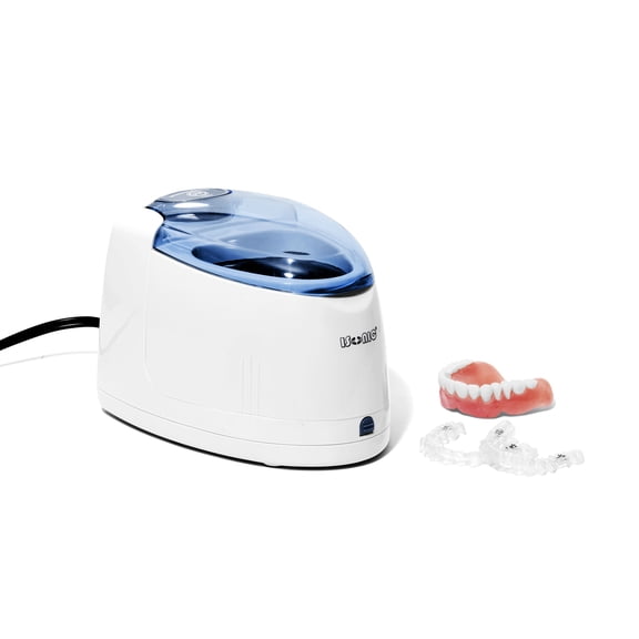 iSonic F3900 Ultrasonic Cleaner – 42 kHz Denture & Retainer Cleaning, Stainless Steel Tank, 5-Min Timer, White (0.2L)