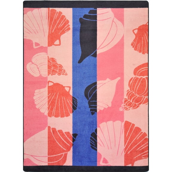 Joy Carpets Summer Seashell Lagoon 54" x 78" Indoor Area Rug in Color Multi