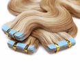 thumbnail image 5 of MY-LADY Tape in Natural Russian Human Hair Extensions Curly Body Wavy Balayage Hairpiece US Stock 20PCS 22" #18P613 Ash Blonde & Bleach Blonde, 5 of 10