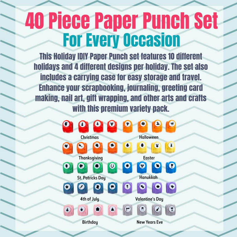 Every Occasion Year Round Scrapbook Paper Punchers -40 Unique Designs for  Every Holiday - Christmas, St. Patricks Day, 4th of July, Easter Birthday,  and More - Scrapbooking kit and Accessori 