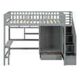 thumbnail image 6 of Harper & Bright Designs Twin Loft Bed with Wardrobe Storage Space, Stairs Loft Bed with Desk and Shelves for Boys Girls, Gray, 6 of 16