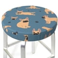 thumbnail image 3 of Fotbe French Bulldog Yoga Stool Covers Round,Waterproof Round Bar Stool Covers Bar Chair Covers Washable Stool Cushion Slipcover for 12-14 Inch Chair-14 inch, 3 of 7