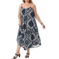 thumbnail image 5 of Agnes Orinda Women's Plus Size Dresses Spaghetti Straps Spring Summer Beach Boho Long Dresses 4X Dark Blue, 5 of 7