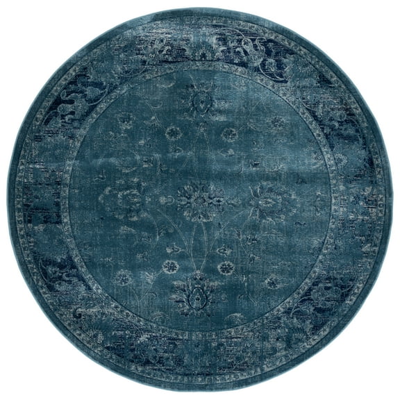 SAFAVIEH Vintage Jaxon Bordered Area Rug, Turquoise/Multi, 6' x 6' Round