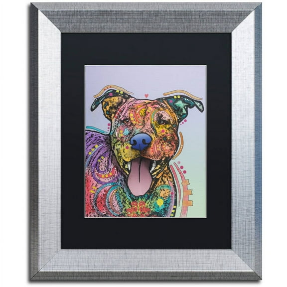 Trademark Fine Art "Zoey" Canvas Art by Dean Russo, Black Matte, Silver Frame