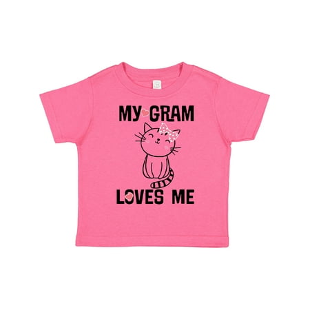 

Inktastic My Gram Loves Me Girls Cat Gift Toddler Toddler Girl T-Shirt