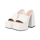 thumbnail image 2 of Sandalias de plataforma para mujer Sexy Square Peep Toe Slip On Chunky High Heel Sandals Date Dress Pumps Wmkox8yii ytu5644, 2 of 5