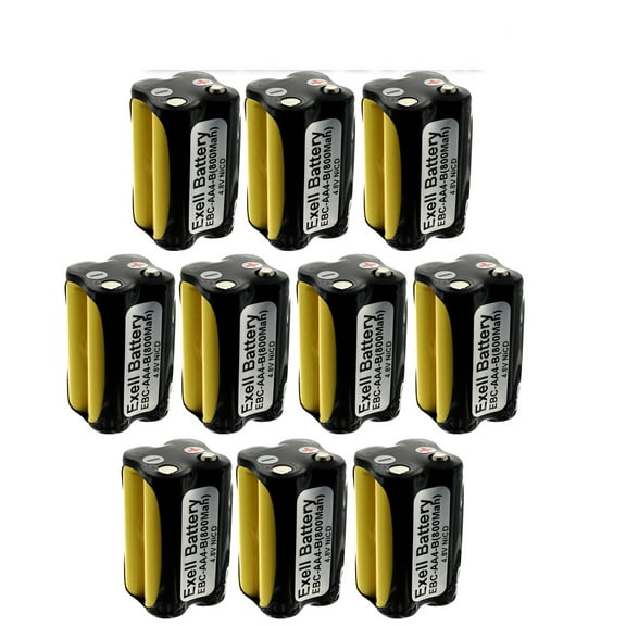 10x Exell Custom 4.8V 800mAh NiCd 4xAA Square Button Top Battery Pack