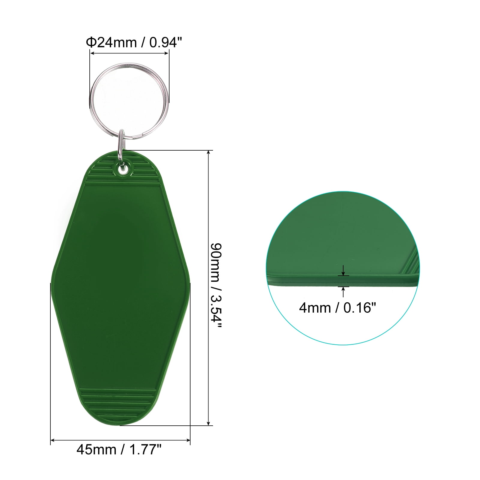 Unique Bargains Vintage Motel Keychain Blank Hotel Keychains Key Tags Olive Green