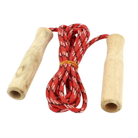Unique Bargains 6.5 Ft Wooden Handles  Jump Rope Skipping