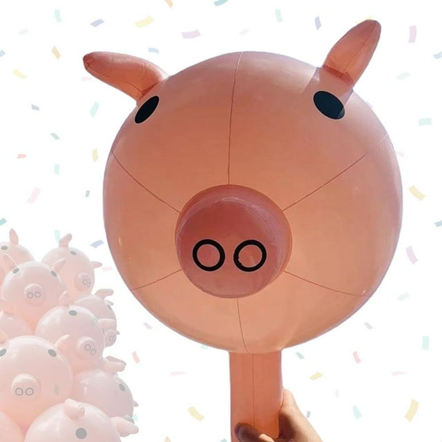Inflatable Stick Inflatables Toys Animals Stick Pink Pig Shape Great for Christmas Animal-Themed Party Inflatable Toys for Kids handsome