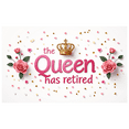 thumbnail image 6 of LUUFILx The Queen Has Retired Banner Retirement Party Supplies Event Decor Background Decoration Backdrop Photo Shoot Celebration Purple Gold Theme, 6 of 8