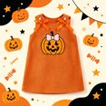 thumbnail image 6 of JFOPQVSM Girls Comfortable and Breathable Halloween Dress Cute Cartoon Embroidery Sleeveless Dress, 6 of 6